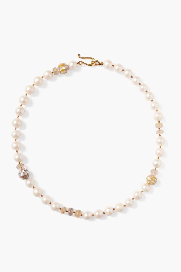 Crest Necklace White Pearl Mix Women Chan Luu Necklaces