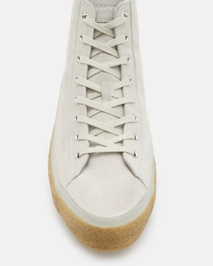 Crister Logo Leather High Top Sneakers Chalk White Men AllSaints Shoes and Boots