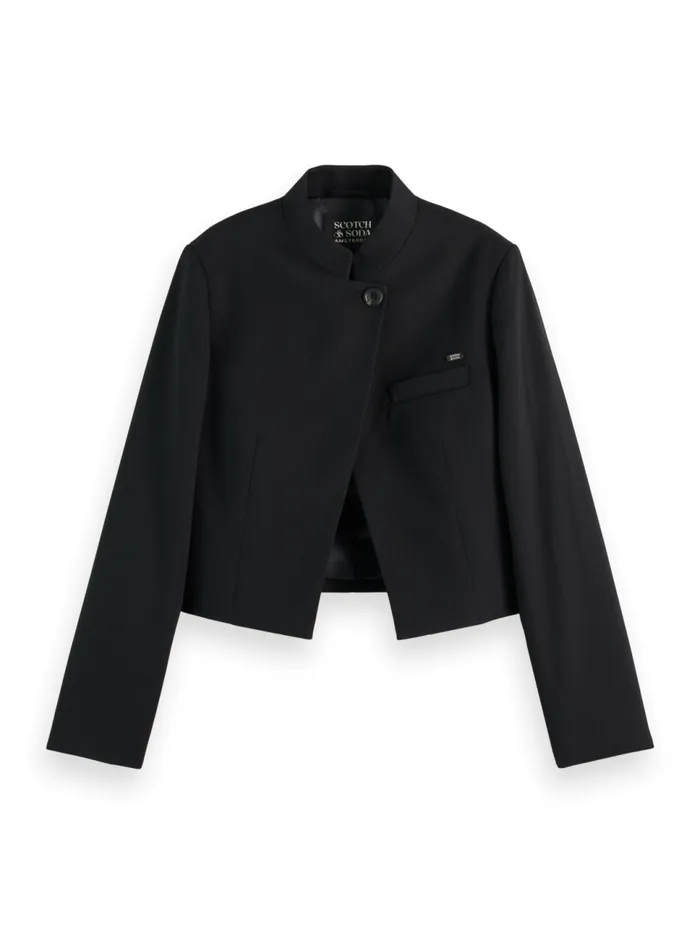 CROPPED TAILORED GABARDINE BLAZER Evening Black Women Scotch and Soda Blazers
