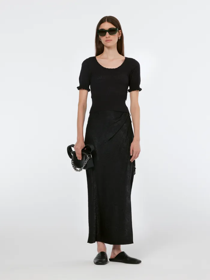 Crushed Satin Skirt Black Women Scotch and Soda Skirts and Shorts