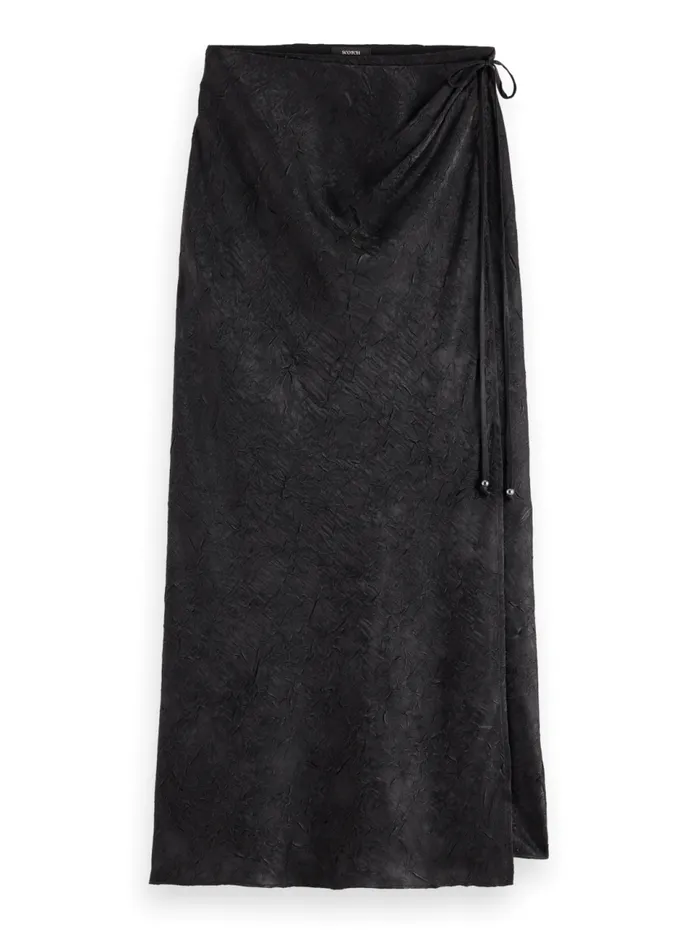 Crushed Satin Skirt Black Women Scotch and Soda Skirts and Shorts