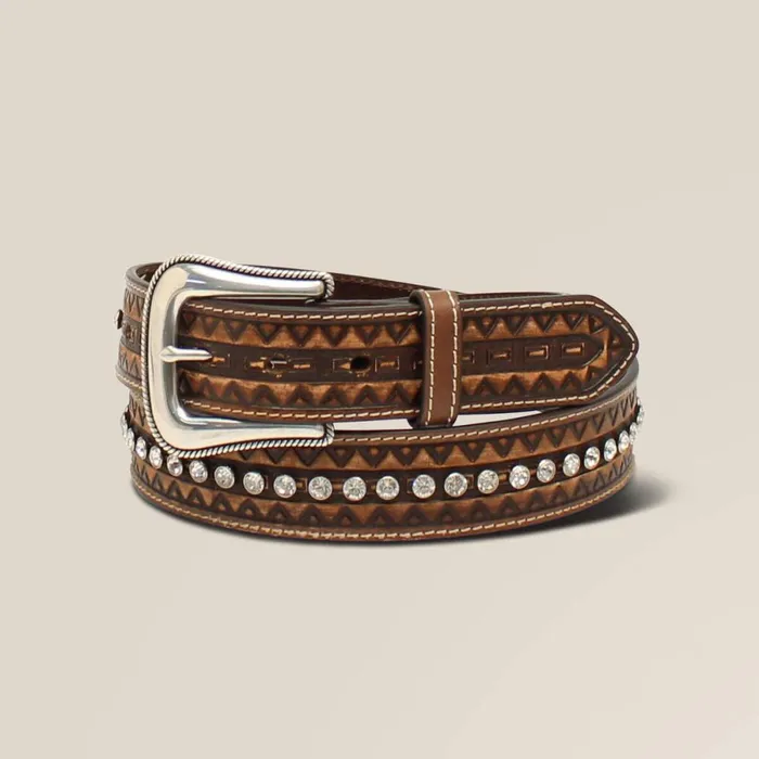 Crystal Stud Belt Brown Women Ariat Belts