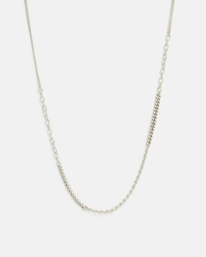 Cyrus Curb Chain Sterling Silver Necklace Warm Silver Men AllSaints Jewelry