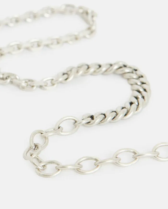 Cyrus Curb Chain Sterling Silver Necklace Warm Silver Men AllSaints Jewelry