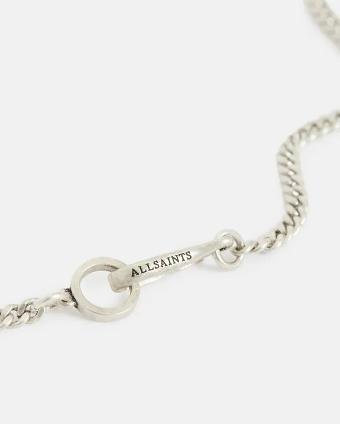 Cyrus Curb Chain Sterling Silver Necklace Warm Silver Men AllSaints Jewelry