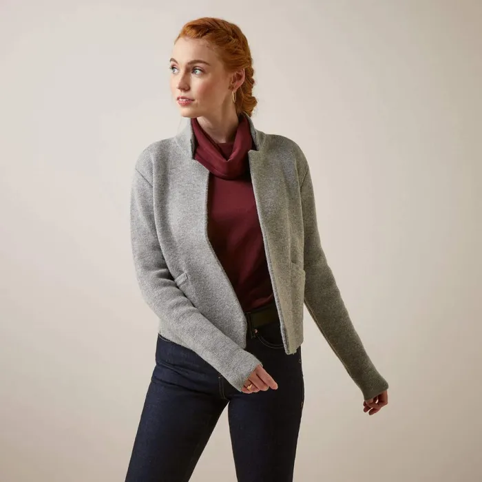 Daly Cardigan Heather Gray Women Ariat Sweaters and Cardigans