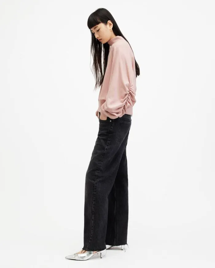 Dana Relaxed Fit Zip Sweatshirt Dusty Pink Orchid Women AllSaints Sweatshirts and Hoodies Dana Relaxed Fit Zip Sweatshirt Dusty Pink Orchid Women AllSaints Sweatshirts and Hoodies