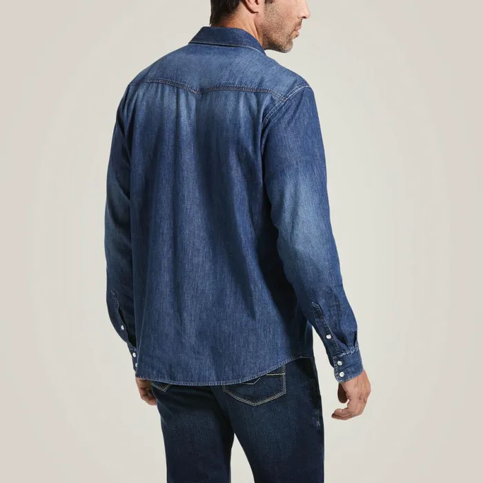 Denim Retro Fit Shirt Stone Men Ariat Button Down Shirts