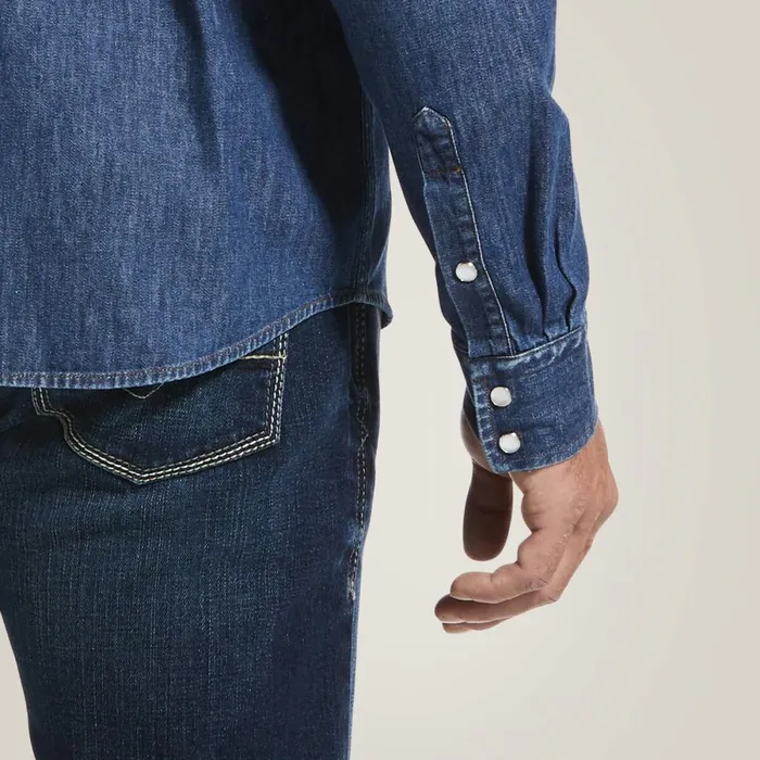 Denim Retro Fit Shirt Stone Men Ariat Button Down Shirts