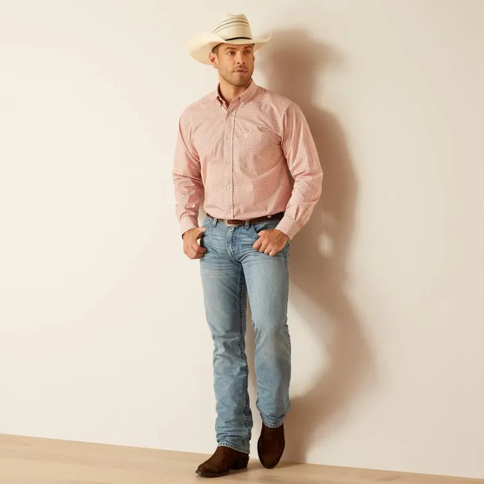 Derrick Classic Fit Shirt Ginger Nut Men Ariat Button Down Shirts Derrick Classic Fit Shirt Ginger Nut Men Ariat Button Down Shirts