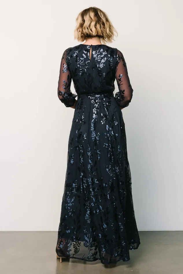 Destiny Sequin Maxi Dress Navy Women Baltic Born Wedding Guest Destiny Sequin Maxi Dress Navy Women Baltic Born Wedding Guest