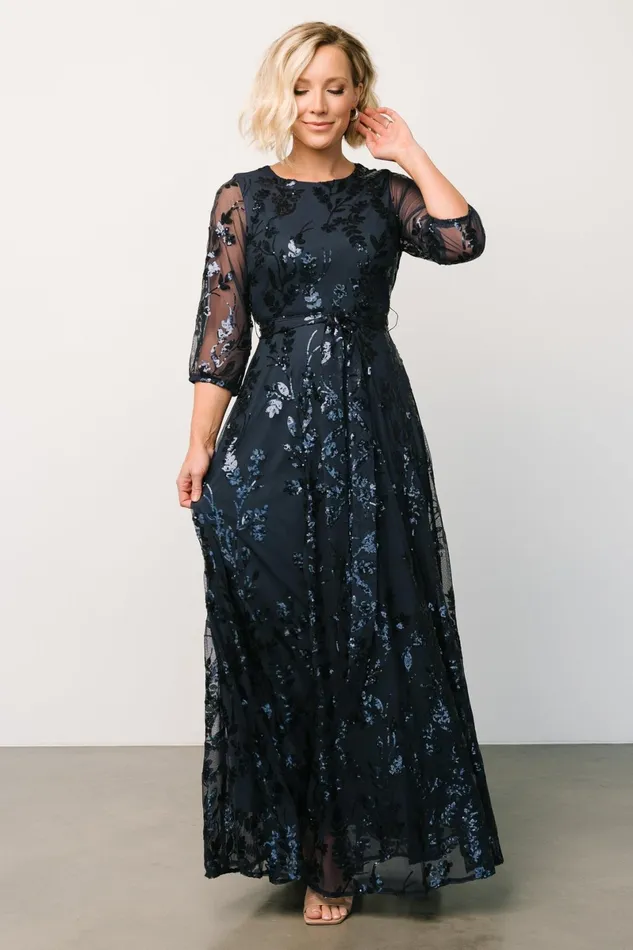 Destiny Sequin Maxi Dress Navy Women Baltic Born Wedding Guest Destiny Sequin Maxi Dress Navy Women Baltic Born Wedding Guest