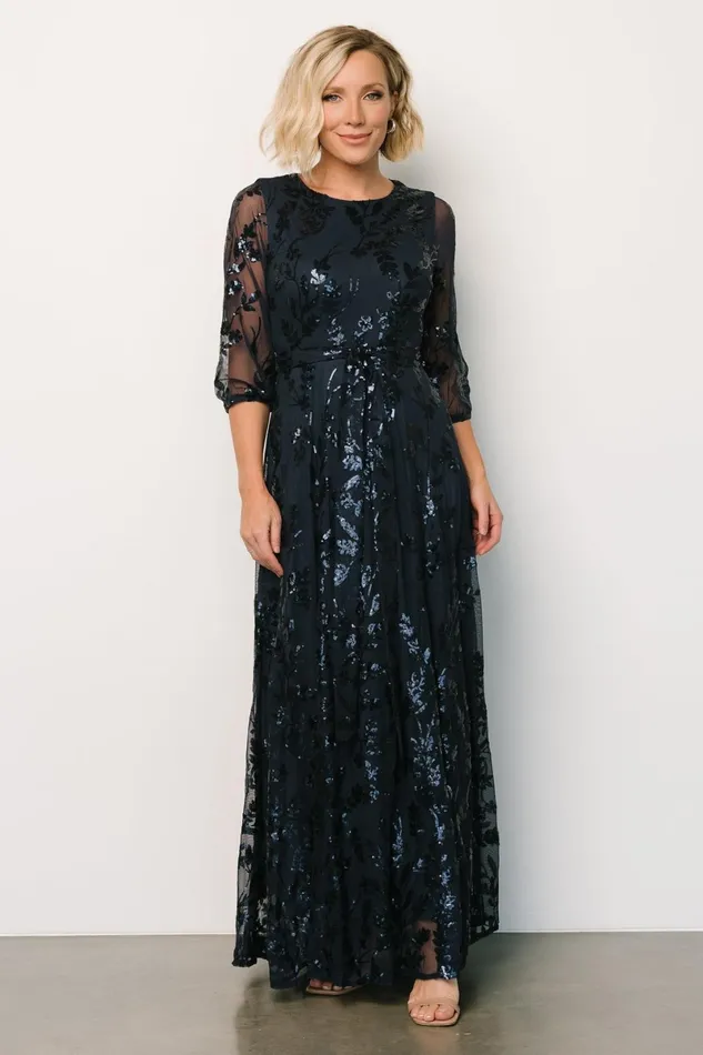 Destiny Sequin Maxi Dress Navy Women Baltic Born Wedding Guest Destiny Sequin Maxi Dress Navy Women Baltic Born Wedding Guest