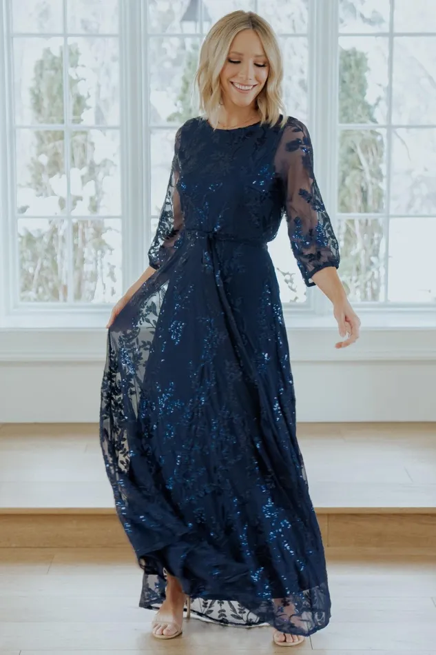 Destiny Sequin Maxi Dress Navy Women Baltic Born Wedding Guest Destiny Sequin Maxi Dress Navy Women Baltic Born Wedding Guest