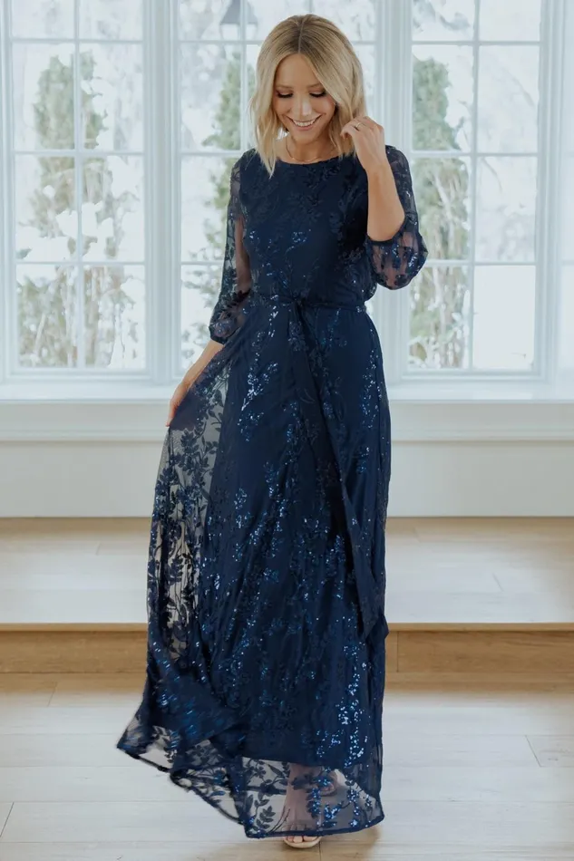 Destiny Sequin Maxi Dress Navy Women Baltic Born Wedding Guest Destiny Sequin Maxi Dress Navy Women Baltic Born Wedding Guest