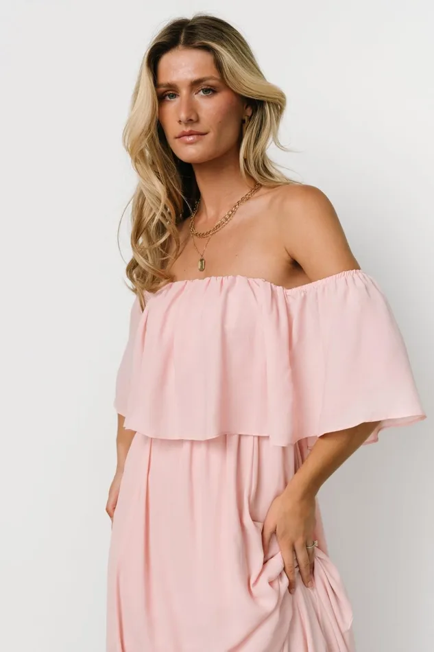 Diana Off Shoulder Maxi Dress Blush Women Baltic Born Mother Of The Bride