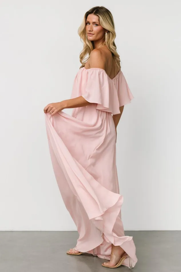 Diana Off Shoulder Maxi Dress Blush Women Baltic Born Mother Of The Bride