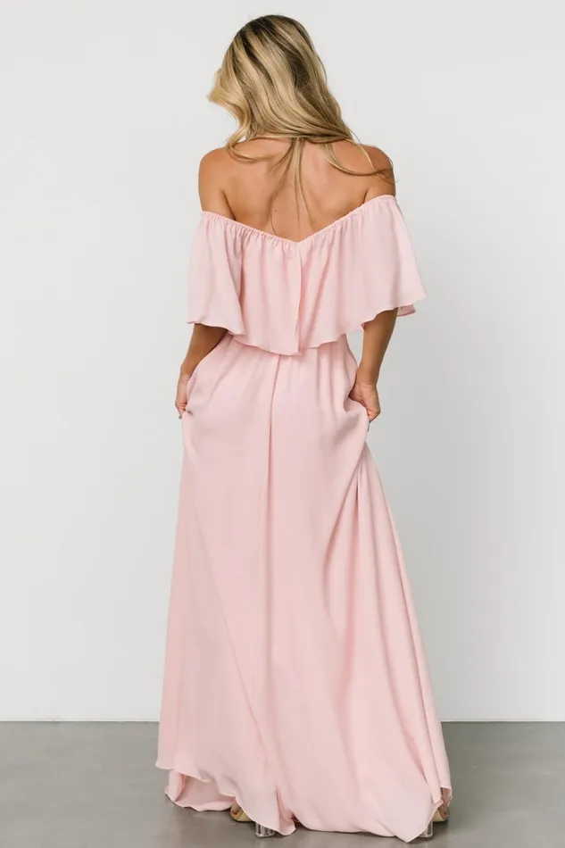 Diana Off Shoulder Maxi Dress Blush Women Baltic Born Mother Of The Bride