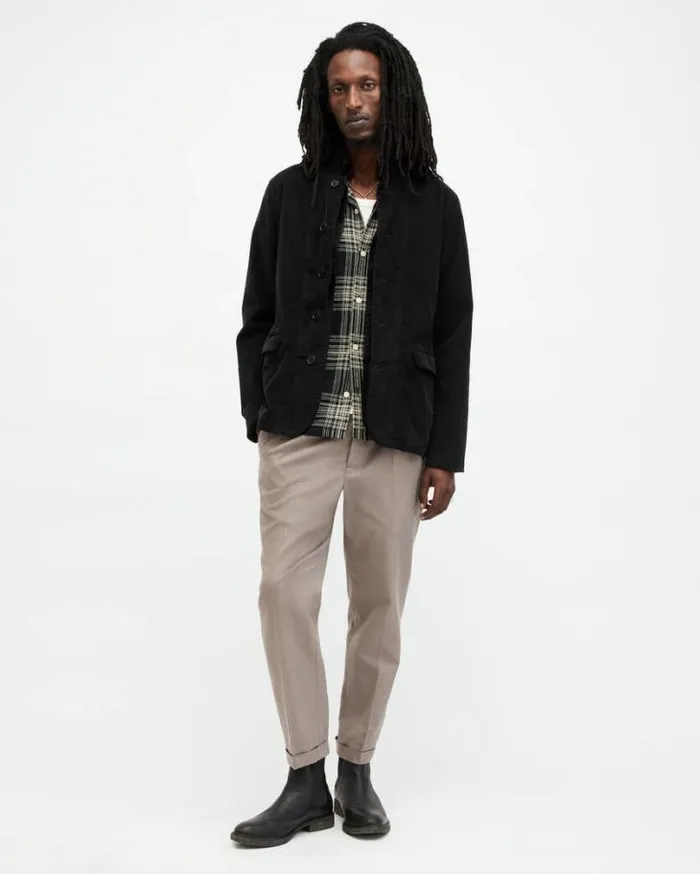 Dillon Corduory Blazer Faded Black Men AllSaints Jackets and Coats