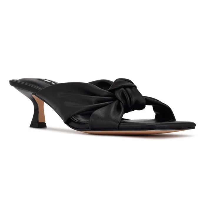 Dipa Heeled Slide Sandals Black Women Nine West Dress