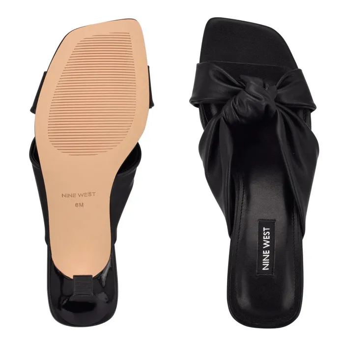 Dipa Heeled Slide Sandals Black Women Nine West Dress
