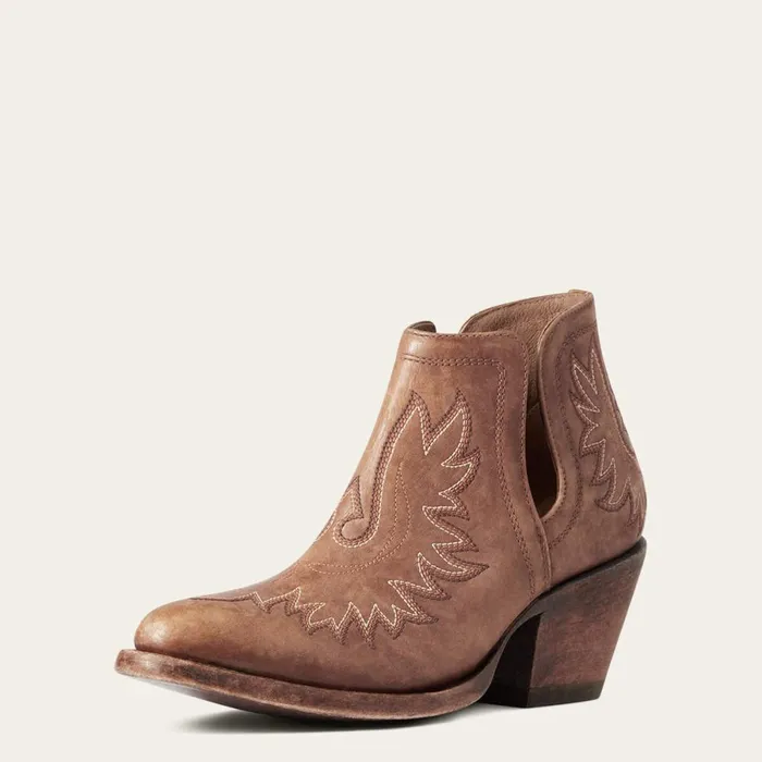 Dixon R Toe Western Boot Naturally Distressed Brown Women Ariat Western Boots