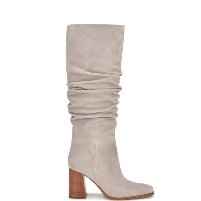 Domaey Wide Calf Casual Boots Medium Grey Women Nine West Boots and Booties