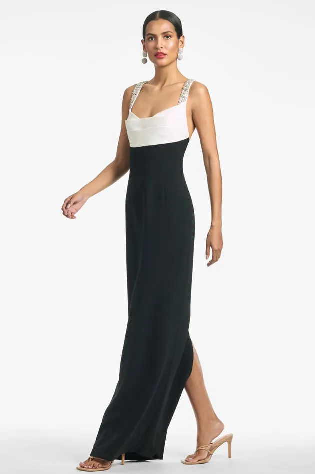 Domenica Gown 8211 IvoryBlack Women Sachin and Babi Evening
