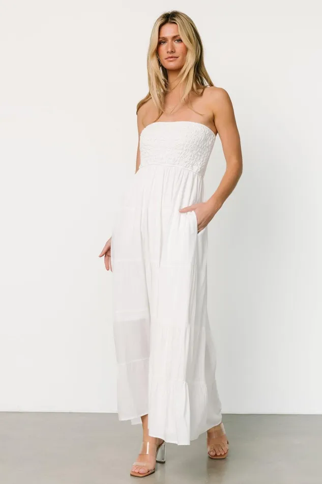 Domenica Strapless Maxi Dress Off White Women Baltic Born Cover Ups