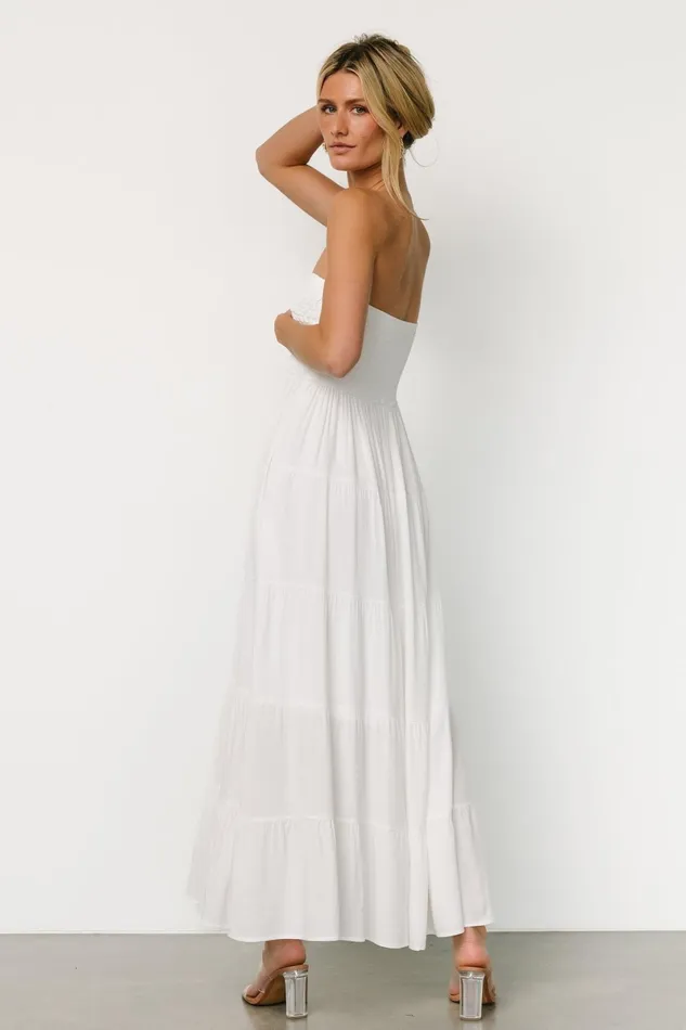 Domenica Strapless Maxi Dress Off White Women Baltic Born Cover Ups