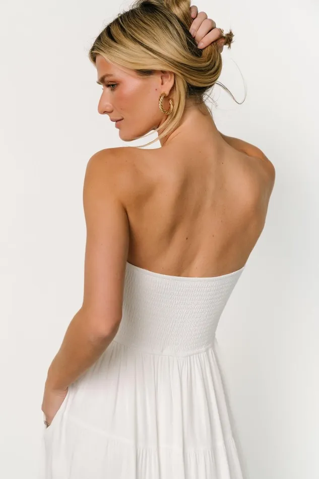 Domenica Strapless Maxi Dress Off White Women Baltic Born Cover Ups