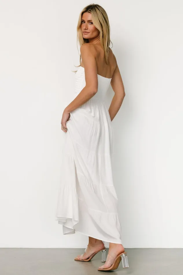 Domenica Strapless Maxi Dress Off White Women Baltic Born Cover Ups