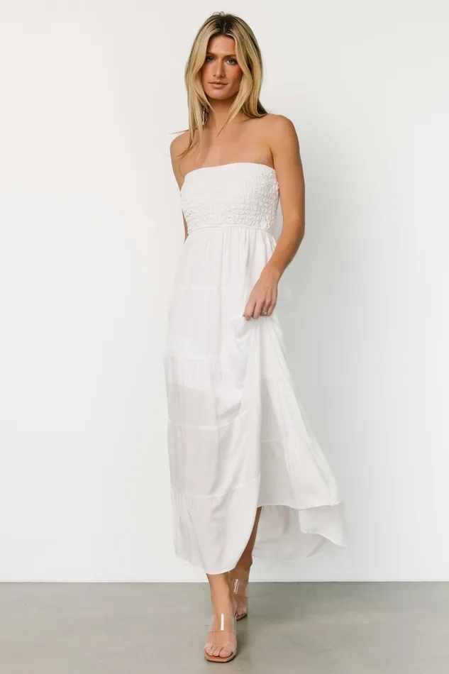 Domenica Strapless Maxi Dress Off White Women Baltic Born Cover Ups