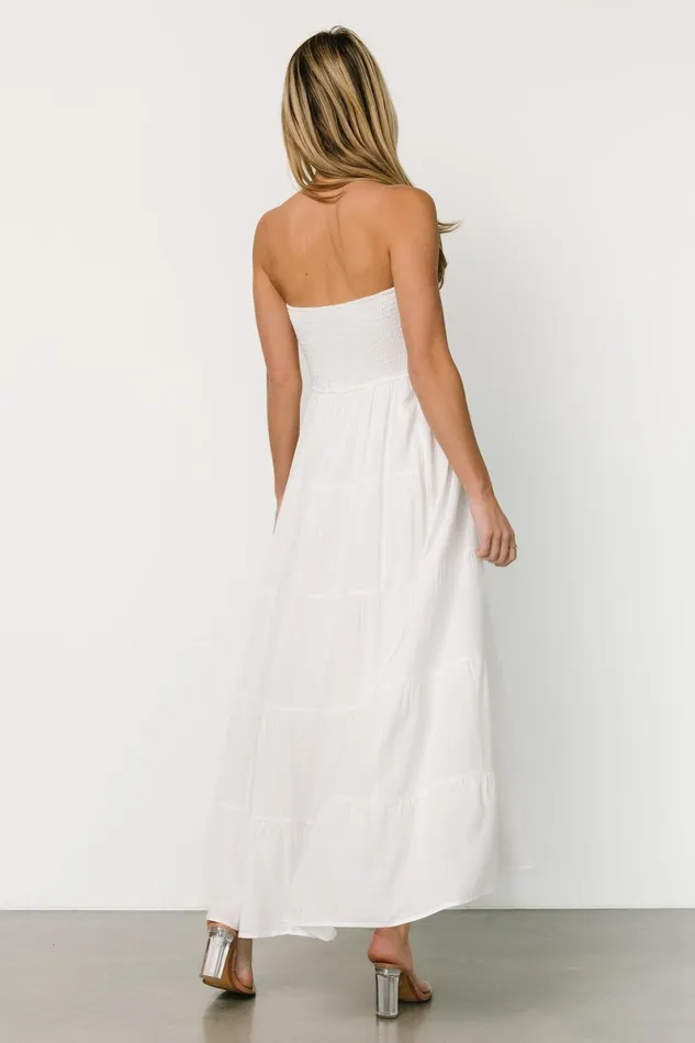 Domenica Strapless Maxi Dress Off White Women Baltic Born Cover Ups