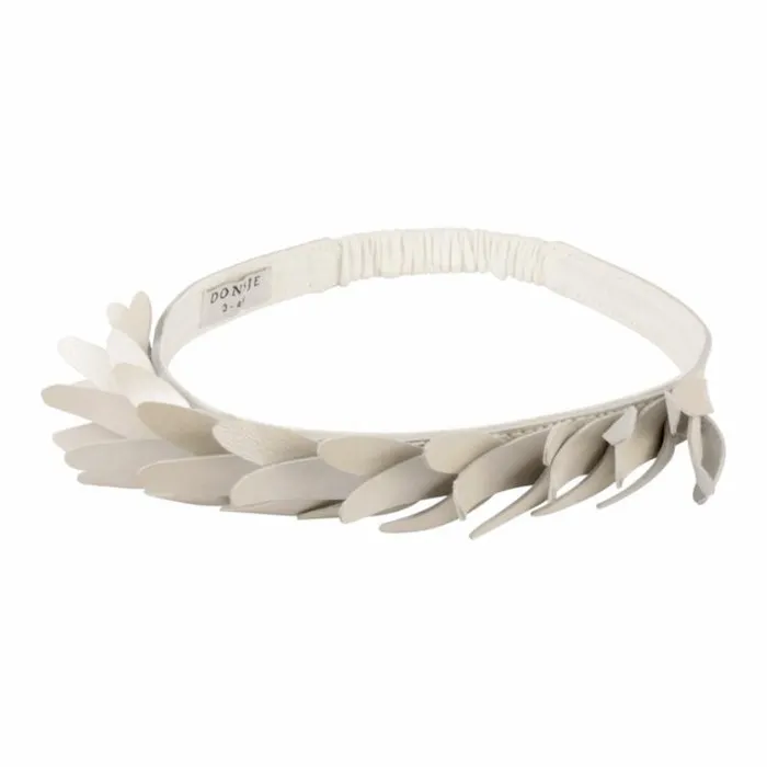 Donsje Amsterdam Accessories Baby Bola Headband Off White Metallic Leather