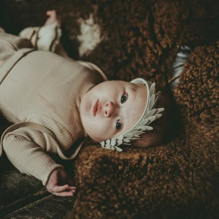 Donsje Amsterdam Accessories Baby Bola Headband Off White Metallic Leather
