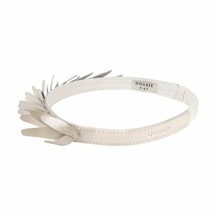 Donsje Amsterdam Accessories Baby Bola Headband Off White Metallic Leather