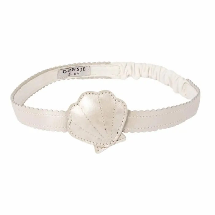 Donsje Amsterdam Accessories Baby Gurt Headband Off White Metallic Leather