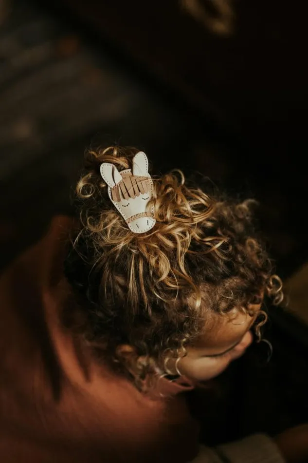 Donsje Amsterdam Accessories Baby Josy Special Hairclip Ivory Classic Leather