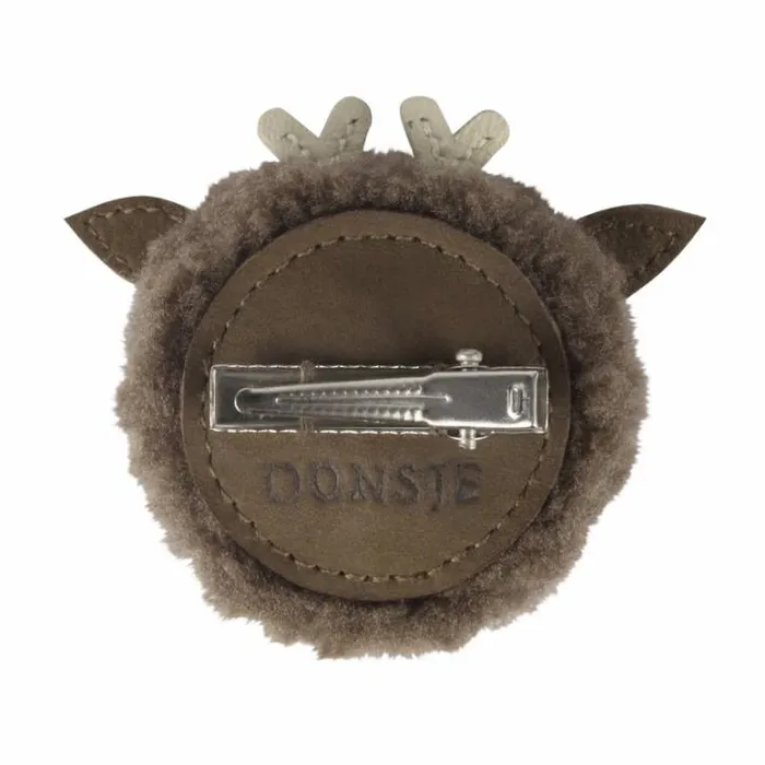 Donsje Amsterdam Accessories Baby Ploto Hairclip Hazelnut Curly Faux Fur