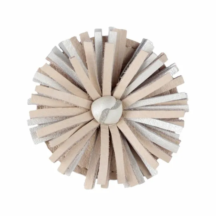 Donsje Amsterdam Accessories Baby Pomys Hairclip Off White Metallic Leather