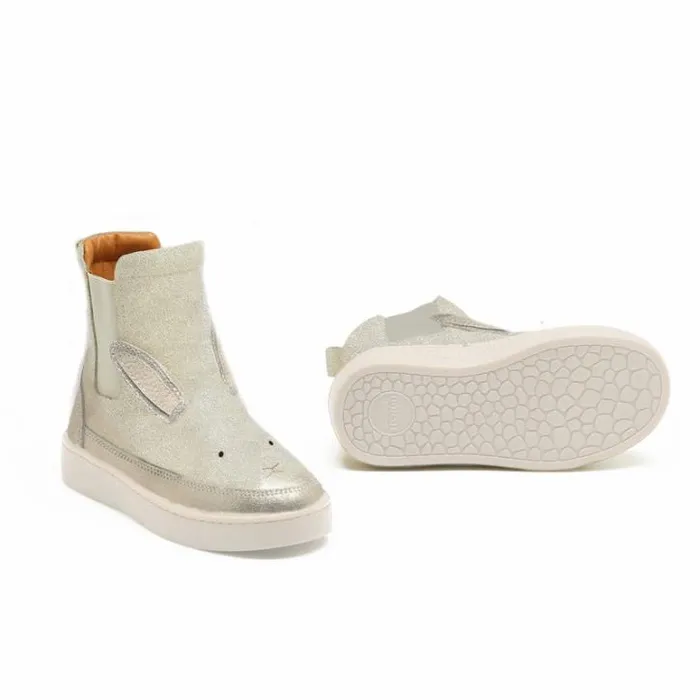 Donsje Amsterdam Animal Styles Boys Theera Boots Silver Metallic Leather