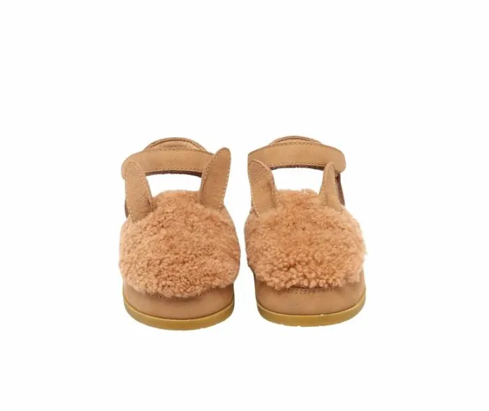 Donsje Amsterdam Animal Styles Girls Els Sandals Beige Curly Sheep Wool