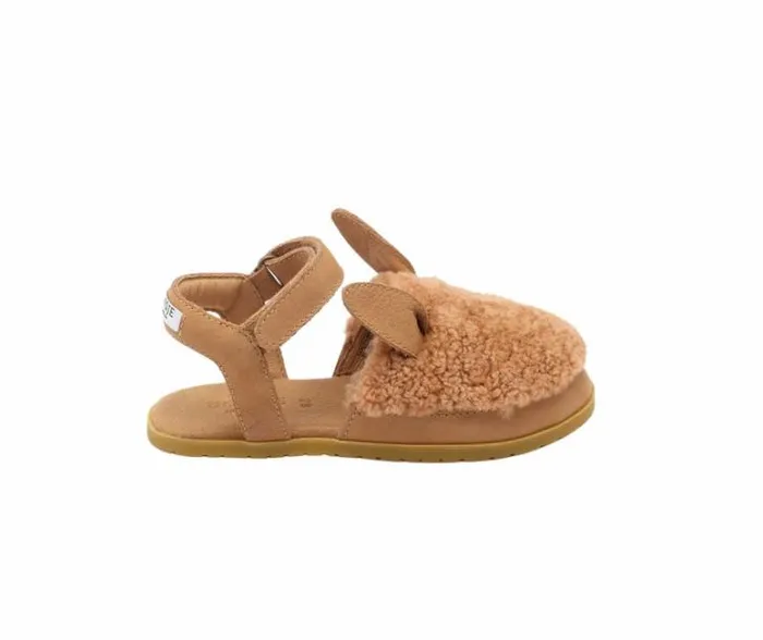 Donsje Amsterdam Animal Styles Girls Els Sandals Beige Curly Sheep Wool