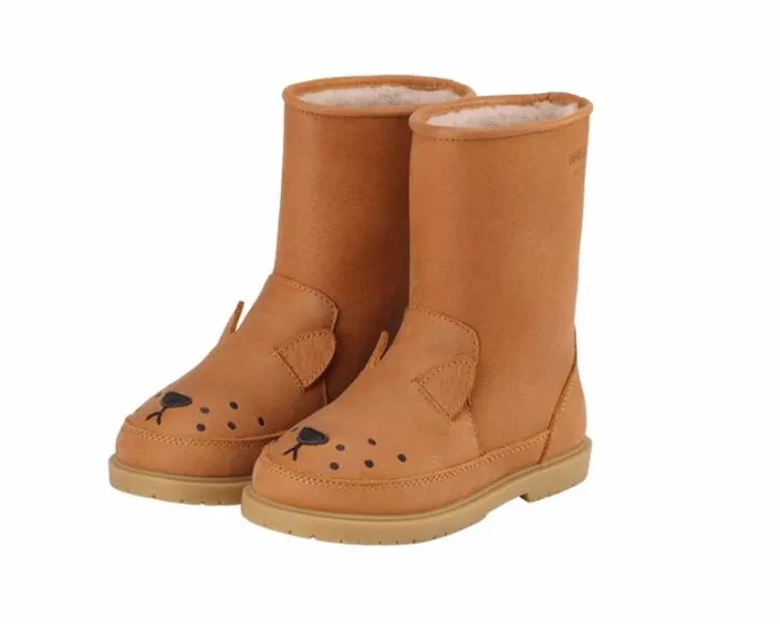 Donsje Amsterdam Animal Styles Girls Wadudu Classic Boots Caramel Leather