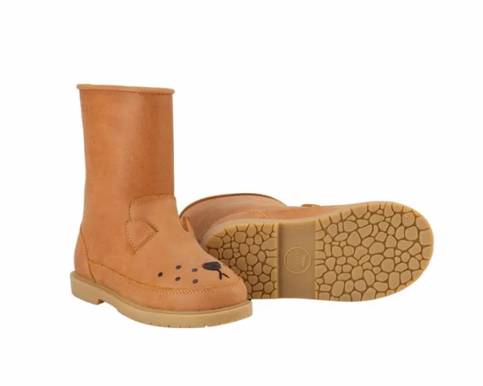 Donsje Amsterdam Animal Styles Girls Wadudu Classic Boots Caramel Leather