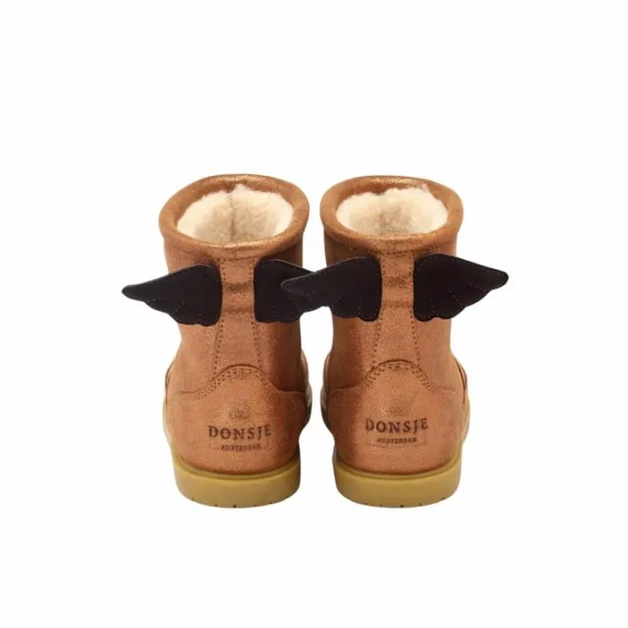 Donsje Amsterdam Ankle Boots Girls Angela Boots Bronze Metallic Leather