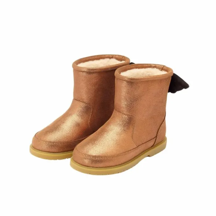 Donsje Amsterdam Ankle Boots Girls Angela Boots Bronze Metallic Leather