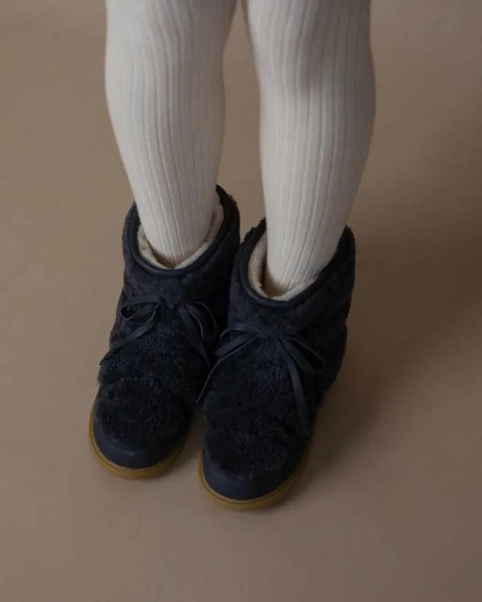 Donsje Amsterdam Ankle Boots Girls Cassia Boots Navy Curly Sheep Wool