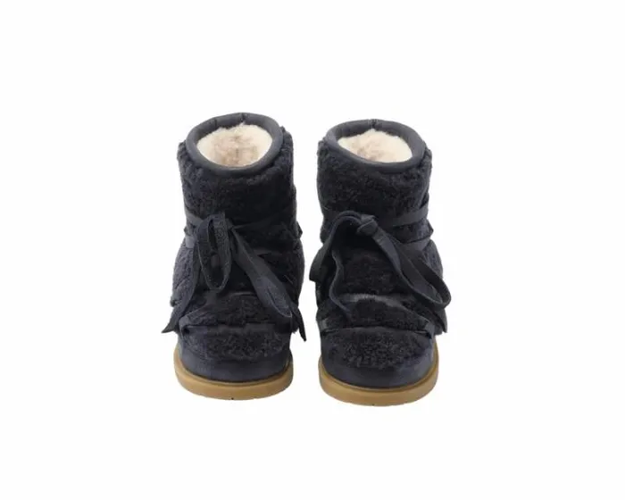 Donsje Amsterdam Ankle Boots Girls Cassia Boots Navy Curly Sheep Wool